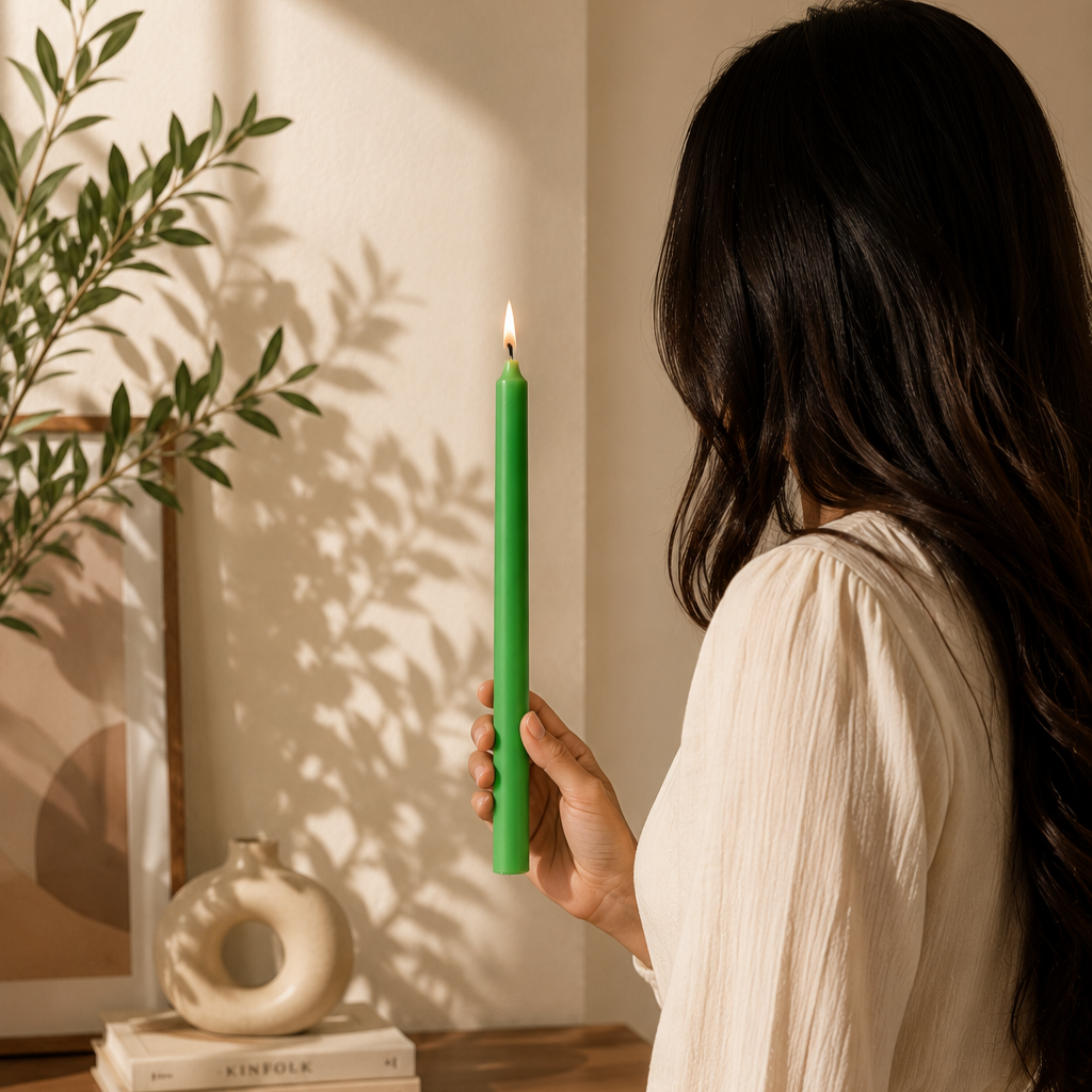 AuraDecor Large Stick Candles | Long Burning| Pack of 10