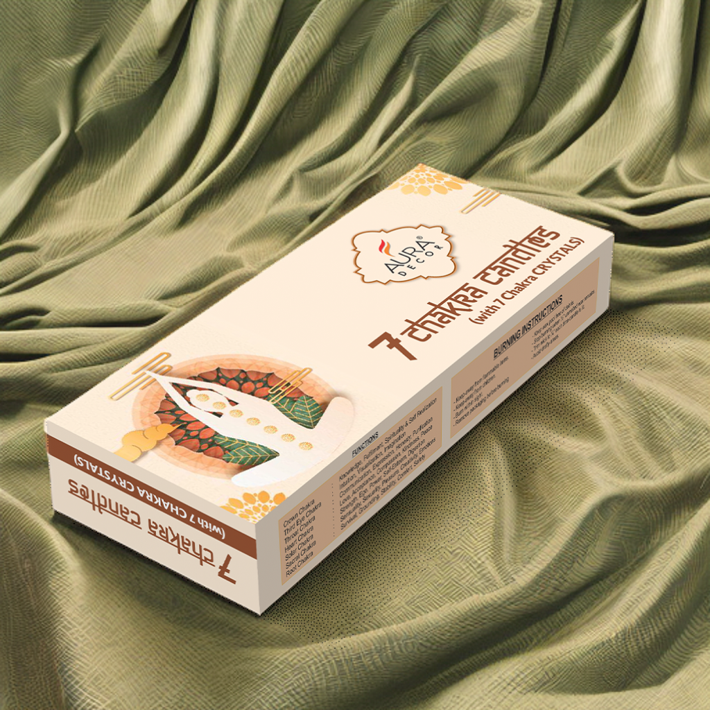 Bulk Buy AuraDecor 7 Chakras Pillar Candles with 7 Chakras Gems ( 15 Sets )