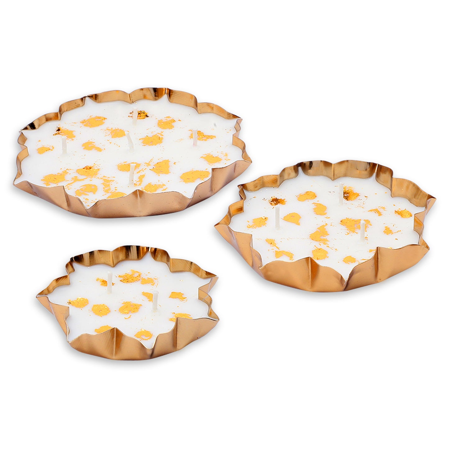 Set of 3 Lotus Urli Gift Set (Oudh Fragrance ) || Tin Urli gift set || Gift Set