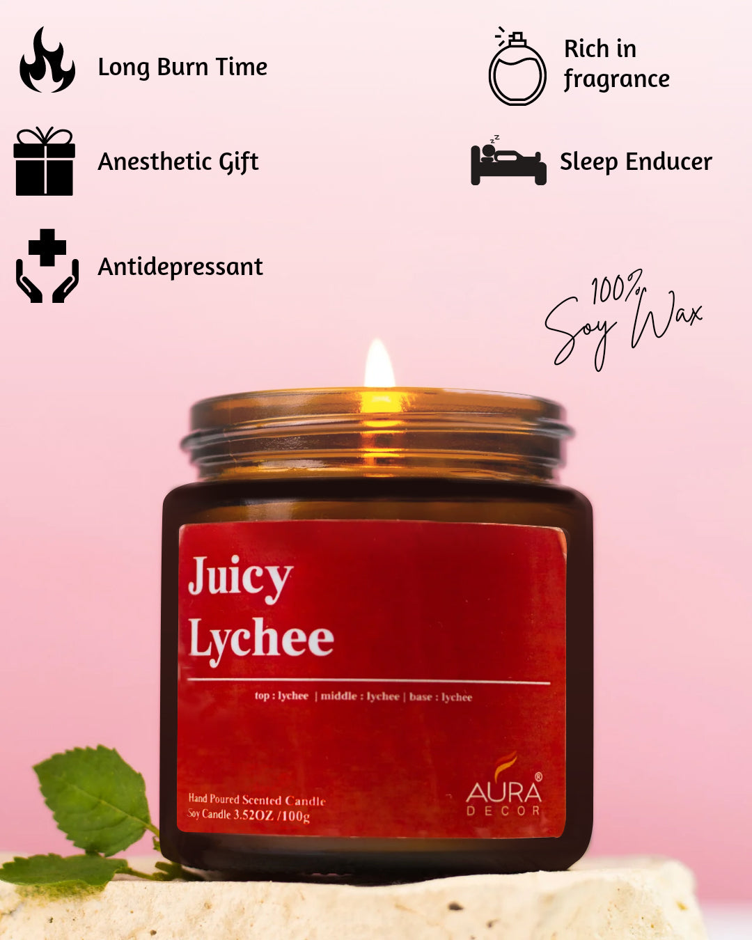 Bulk Buy AuraDecor Amber Jar 100gm , Soya Wax Jar Candle , Premium Fragrances ( 60 Pcs )