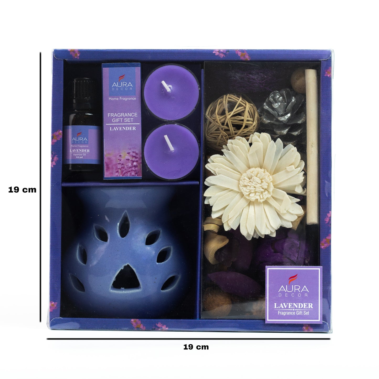 AuraDecor Gift Set New ( GS-16 ) ( Diffuser , Fragrance, Potpourri & 2 Tealights )