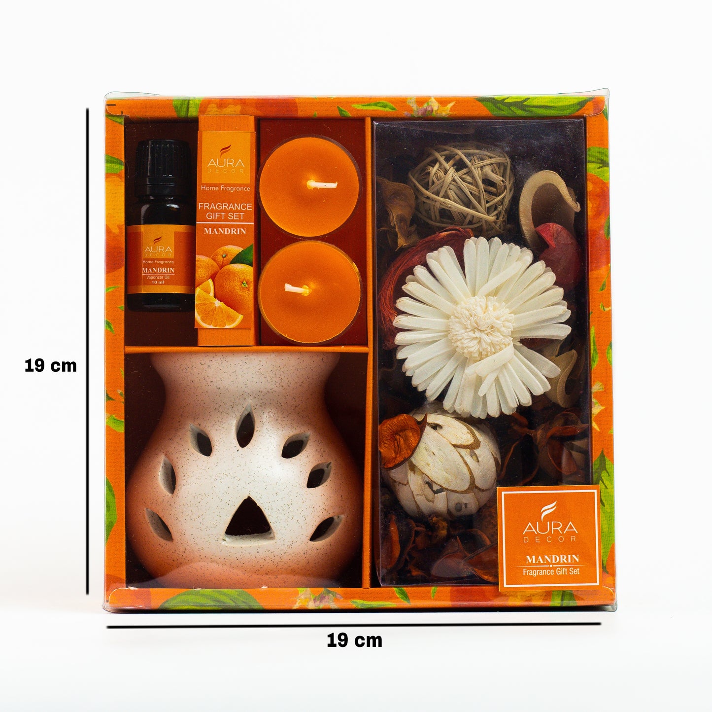 AuraDecor Gift Set New ( GS-16 ) ( Diffuser , Fragrance, Potpourri & 2 Tealights )