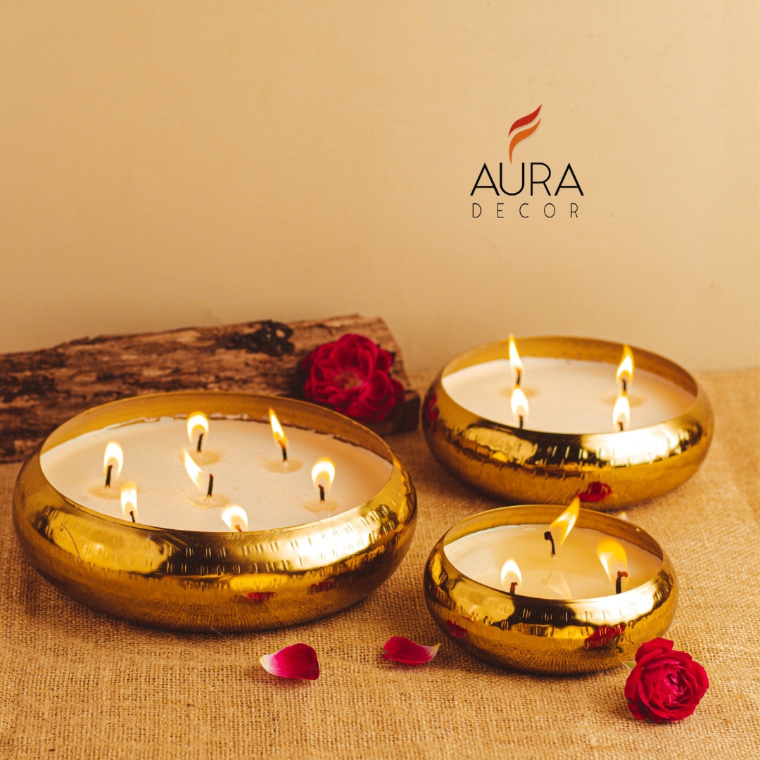 AuraDecor Fragrance Urli Candle for Festivals ( Oodh Fragrance )