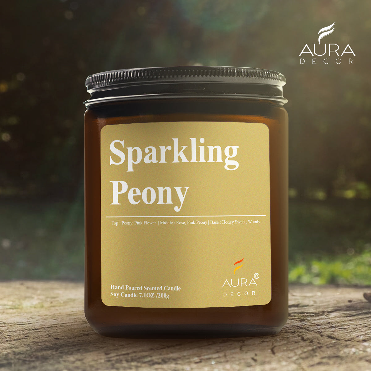 AuraDecor Amber Jar 200gm, Soya Wax Jar Candle