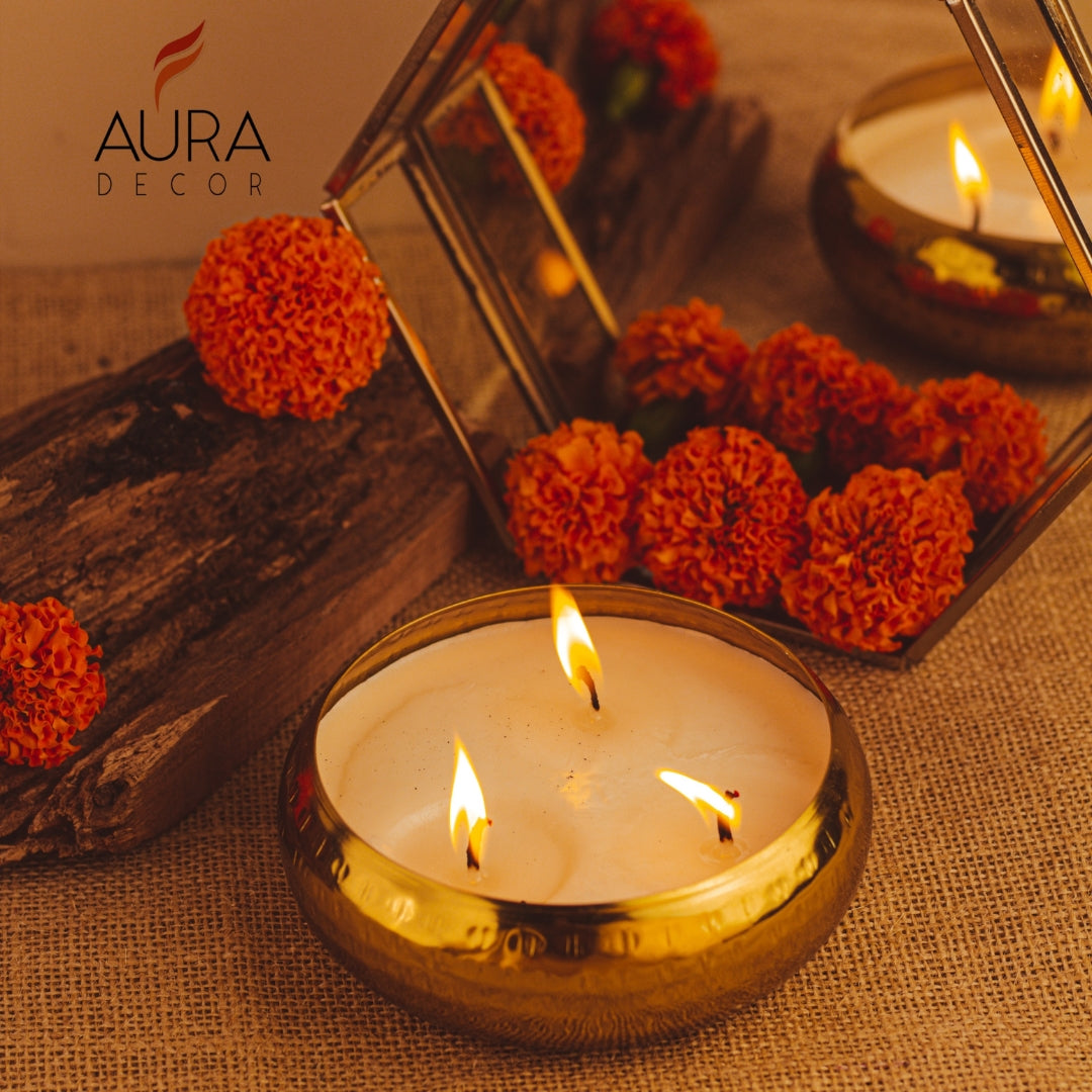 AuraDecor Fragrance Urli Candle for Festivals ( Oodh Fragrance )