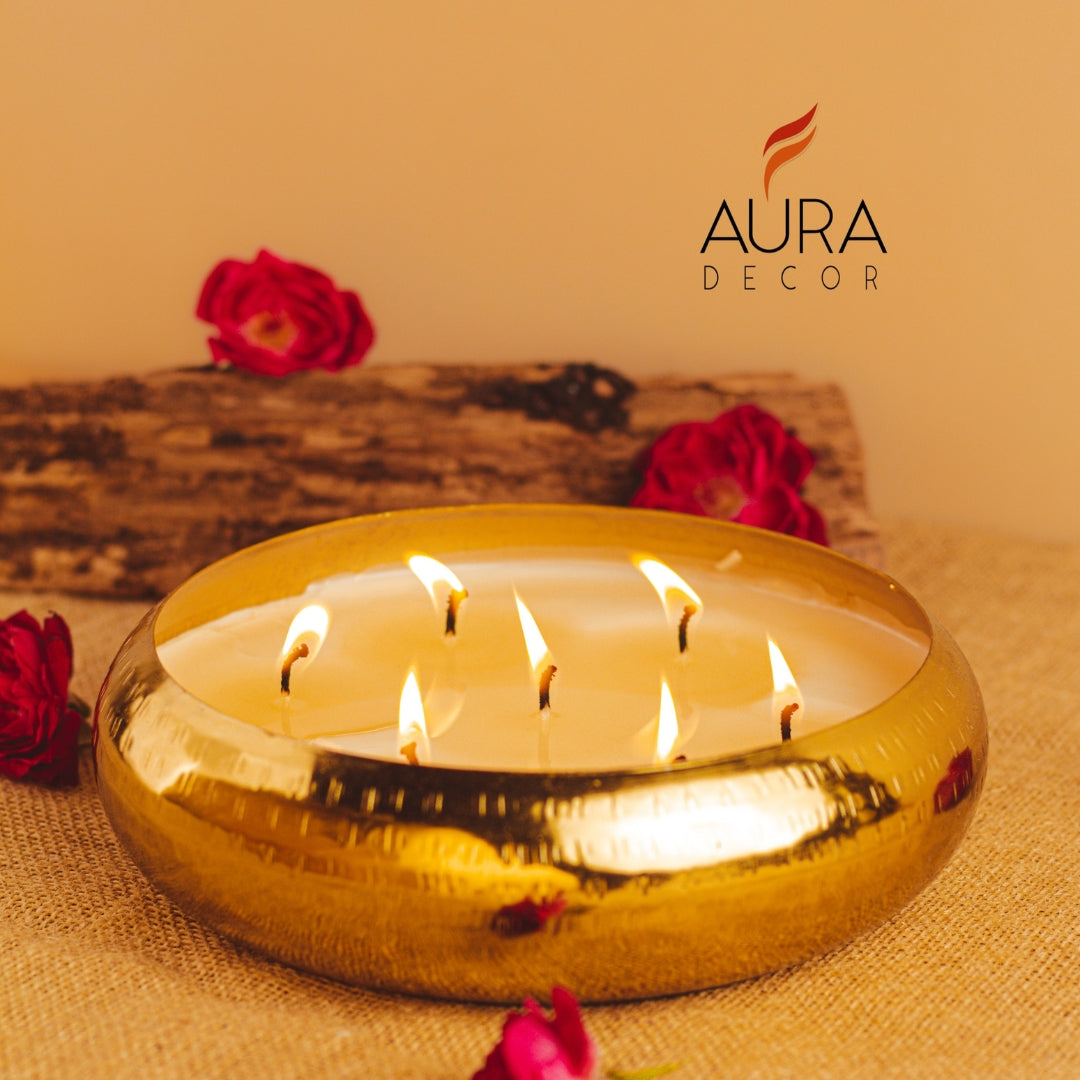 AuraDecor Fragrance Urli Candle for Festivals ( Oodh Fragrance )