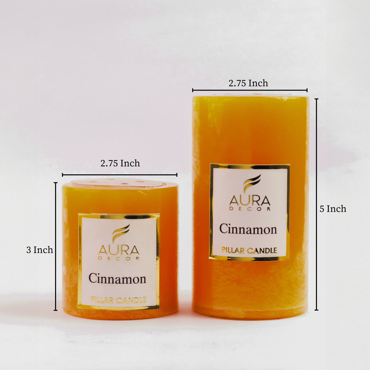 Fragrance Pillar Candle Set of 2 (2.75*3, 2.75*5 Inch) | Home Decor Candle | Scented Pillar Candle|