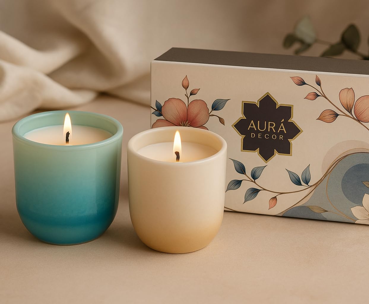AuraDecor Premium Scented Soy Wax Jar Candles (Master pack of 20 sets)