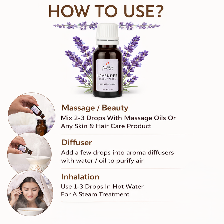 Lavender Essential Oil - 15ml for Skin, Hair, Face, Acne Care
