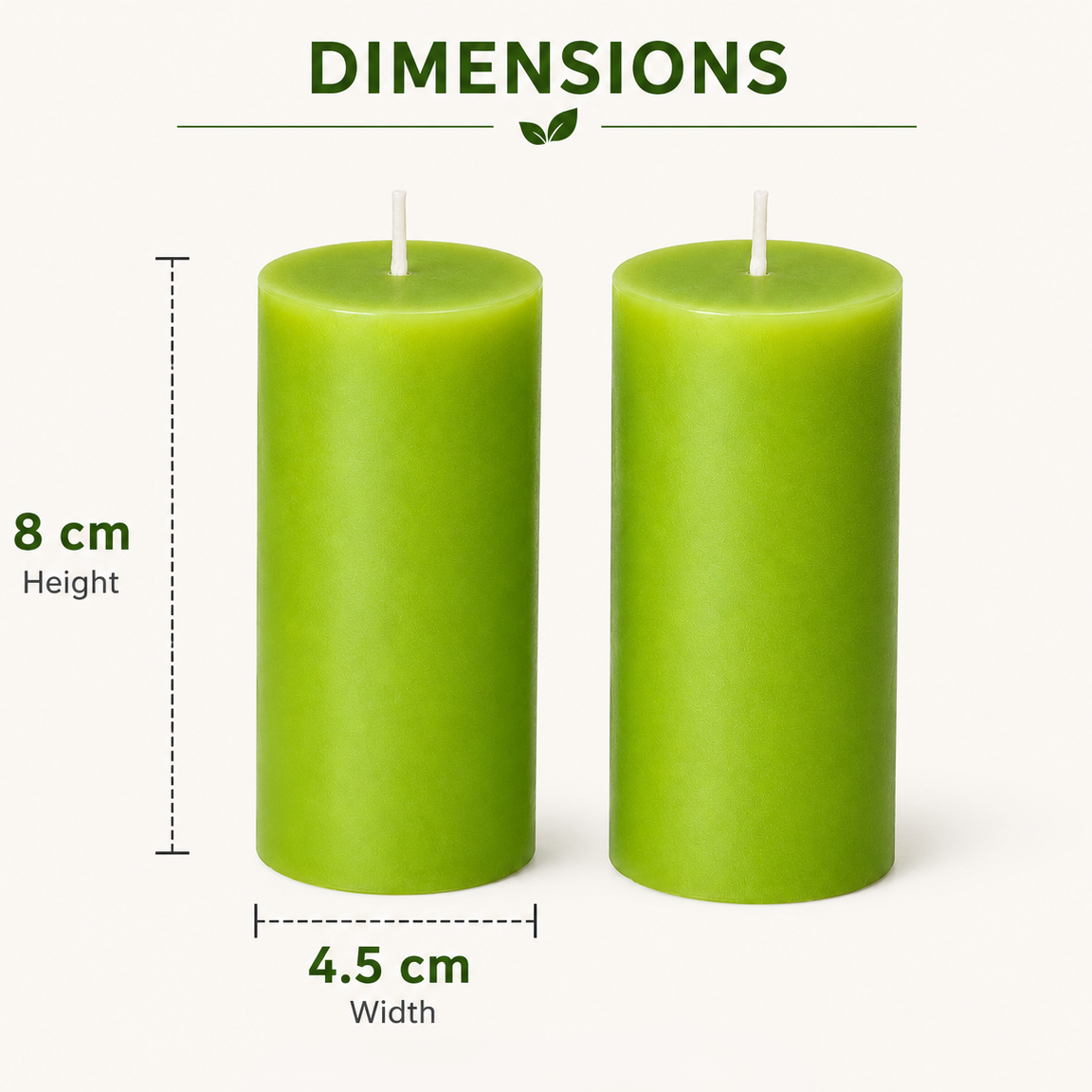 AuraDecor Scented Pillar Candles Set of 2 | 25 Hours Burn Time (Lemon Grass)