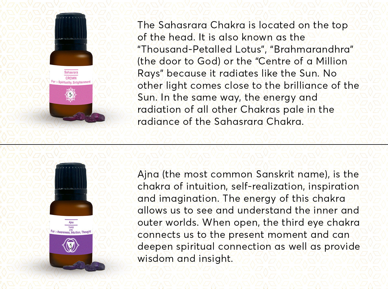 AuraDecor 7 Chakras Essential Oils with 7 Chakras Gems