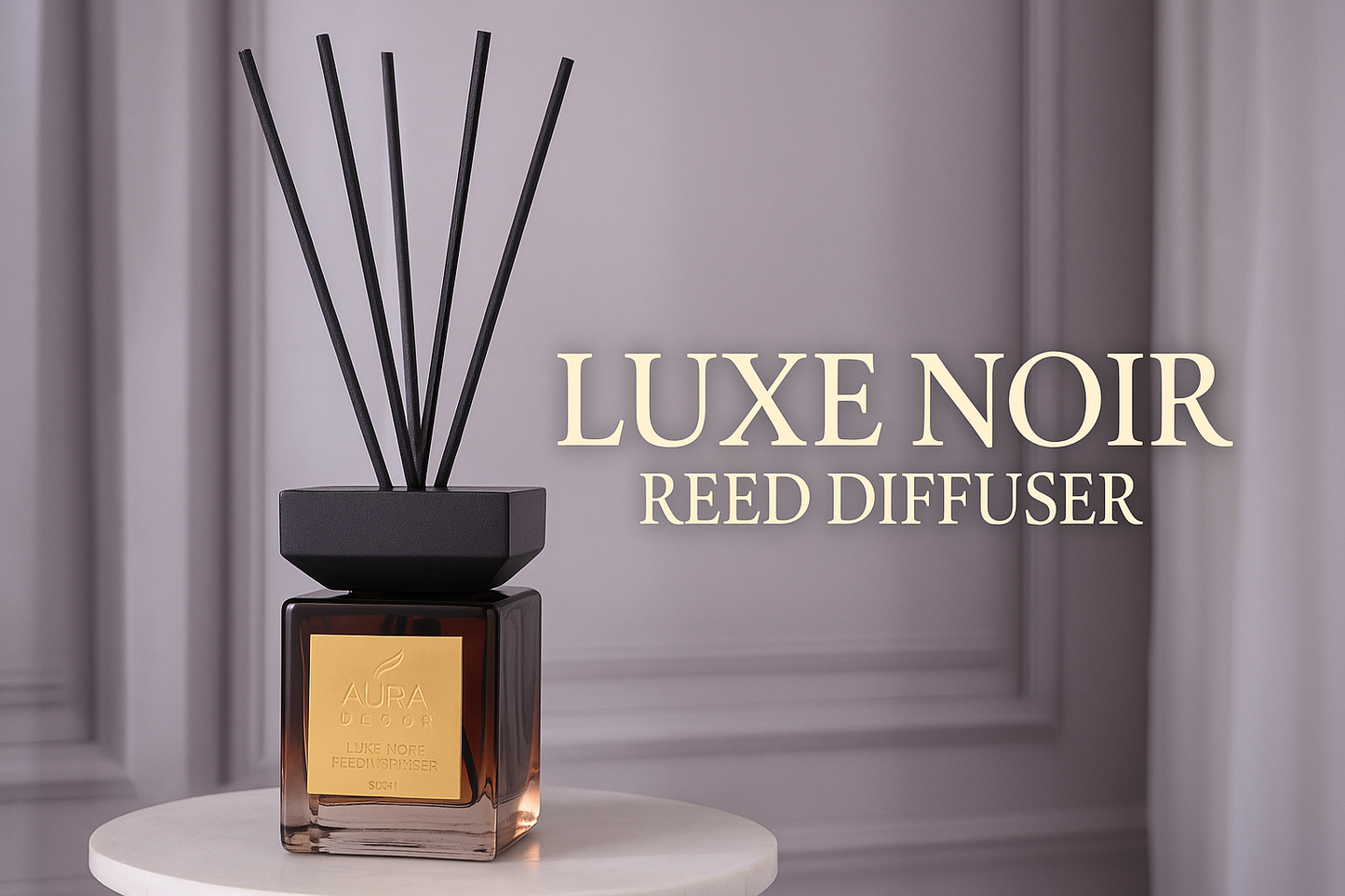 Bulk Buy AuraDecor Luxe Noir – 500ml Reed Diffuser (Master pack of 10pcs)