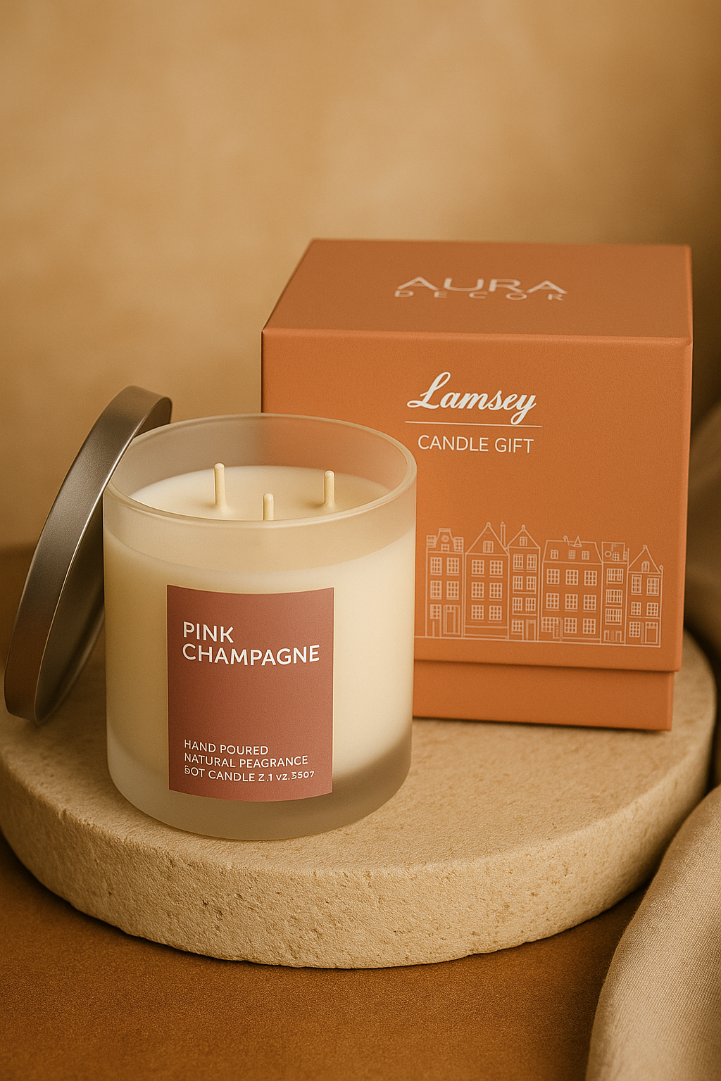 Lambey Signature 3 Wick Frosted Glass Candle