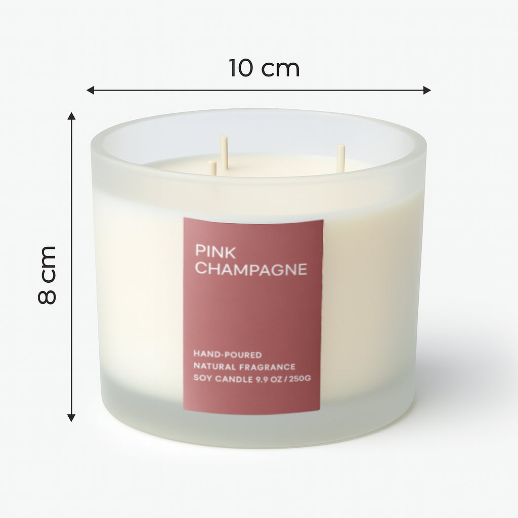 Lambey Signature 3 Wick Frosted Glass Candle