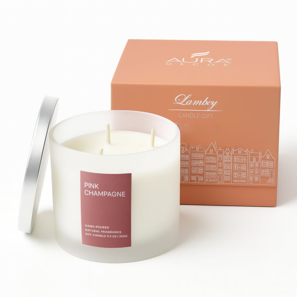 Lambey Signature 3 Wick Frosted Glass Candle