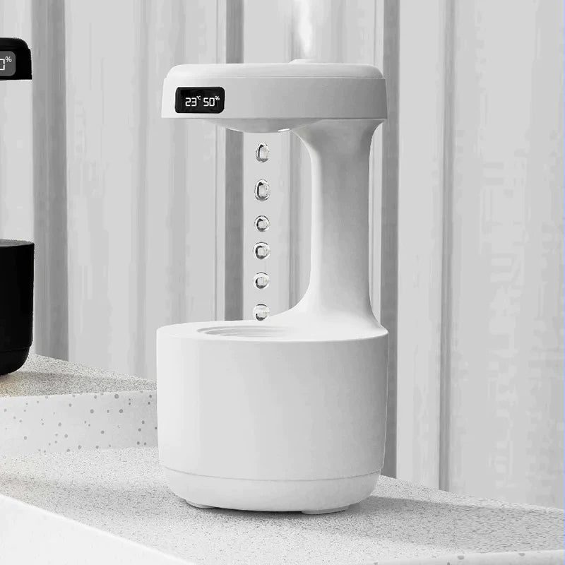 AuraDecor 800ml Anti-Gravity Water Droplet Humidifier with 2 Modes, Auto-Shut Off Mist Humidifier Night Light Quiet Essential Oil Diffuser Cool Mist Air Humidifier for Home & Office ( Bulk Buy 10 Pcs )