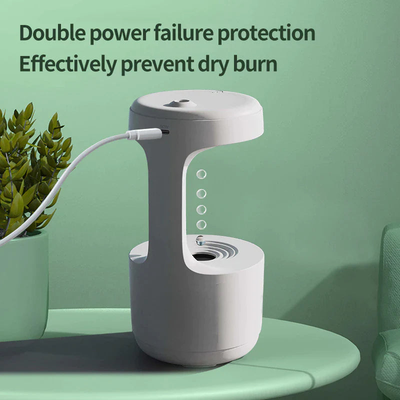 AuraDecor 800ml Anti-Gravity Water Droplet Humidifier with 2 Modes, Auto-Shut Off Mist Humidifier Night Light Quiet Essential Oil Diffuser Cool Mist Air Humidifier for Home & Office ( Bulk Buy 10 Pcs )