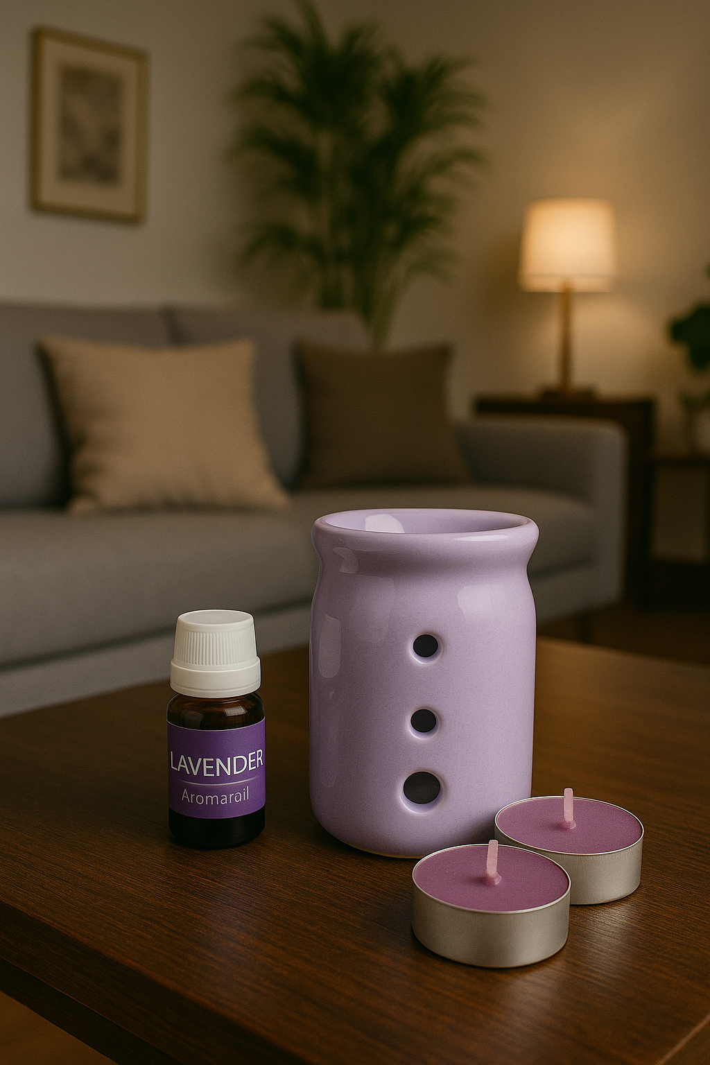 AuraDecor Aroma Oil Burner Gift Set ( Lavender ) GS-03