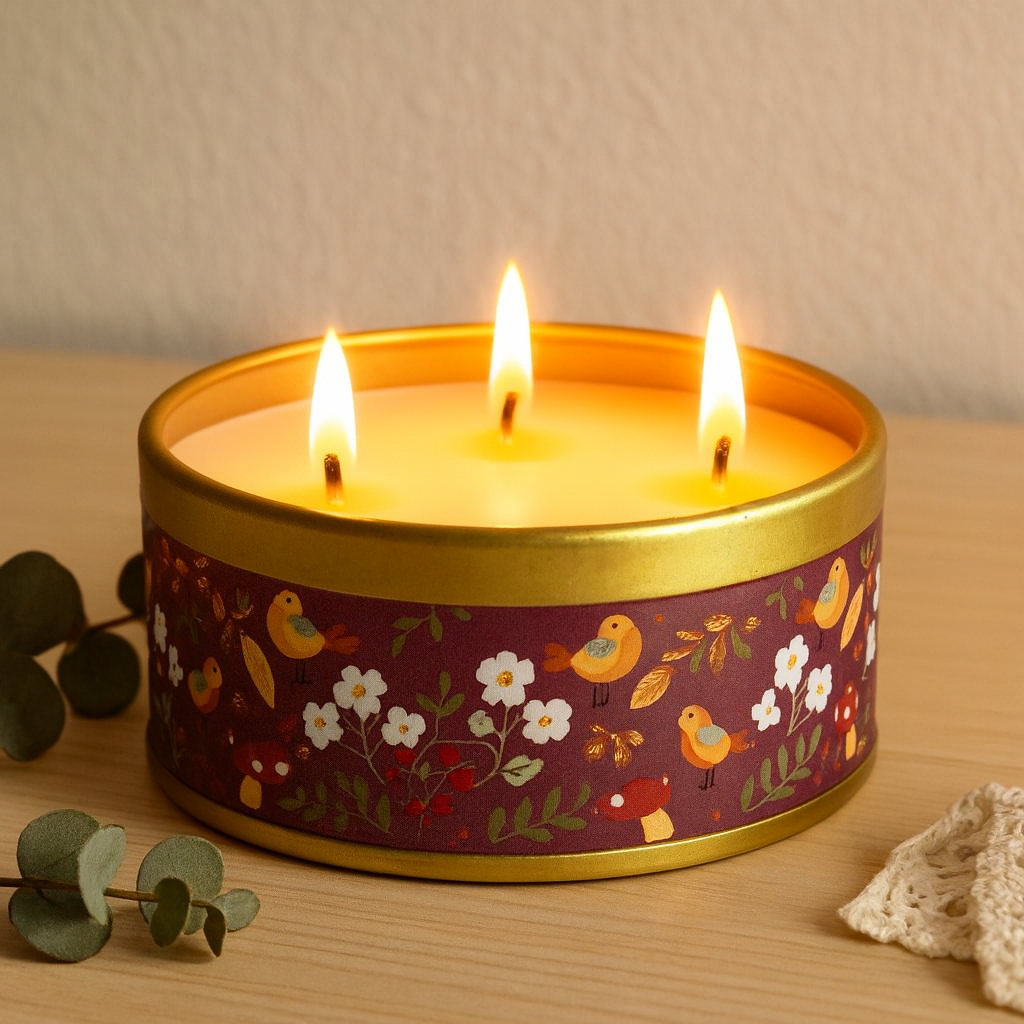Auradecor 3-Wick Scented Charm Tin Candle