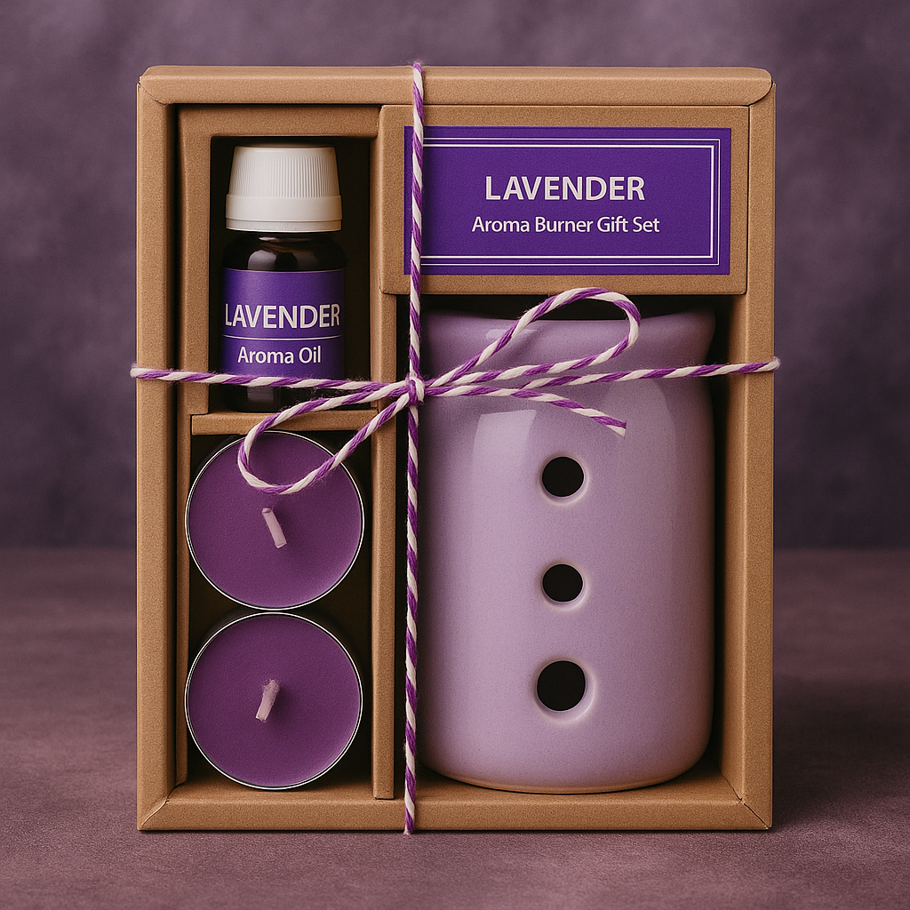 AuraDecor Aroma Oil Burner Gift Set ( Lavender ) GS-03
