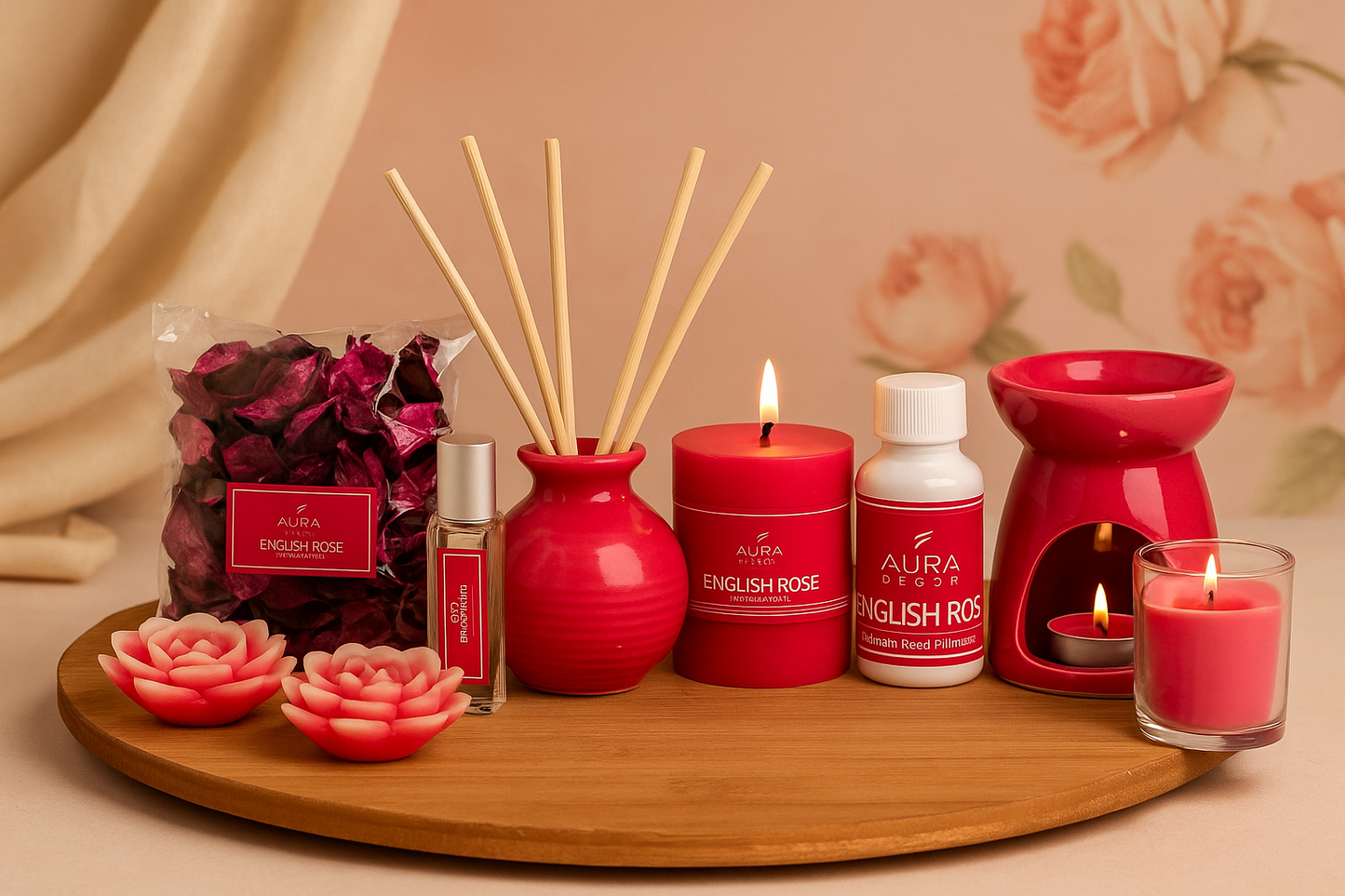 Combo Gift Pack for Aroma theraphy Fragrance English Rose