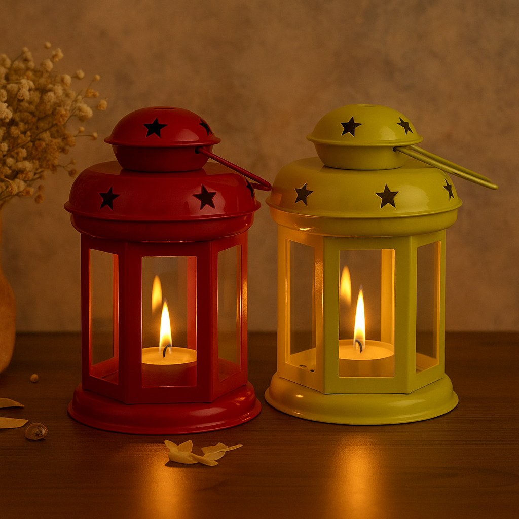AuraDecor Set of 2 Assorted Lantern Tealight Holder