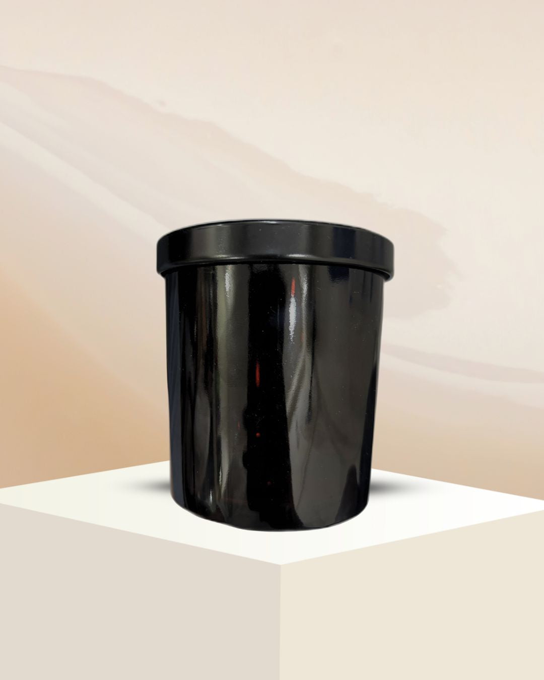 AuraDecor Imported Amber Glass with Metal Lid Polished with Silicon 250 gm Jar