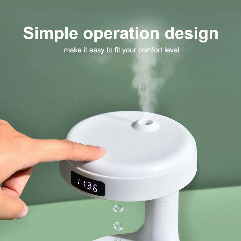 AuraDecor 800ml Anti-Gravity Water Droplet Humidifier with 2 Modes, Auto-Shut Off Mist Humidifier Night Light Quiet Essential Oil Diffuser Cool Mist Air Humidifier for Home & Office ( Bulk Buy 10 Pcs )