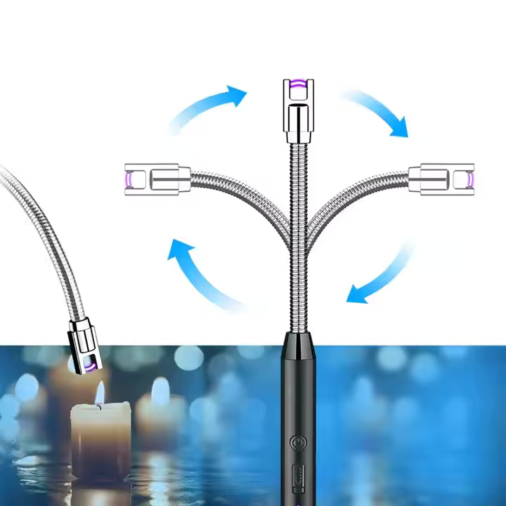 Auradecor USB Rechargeable Candle Lighter – Flexible, Windproof & Reusable (Multicolor)