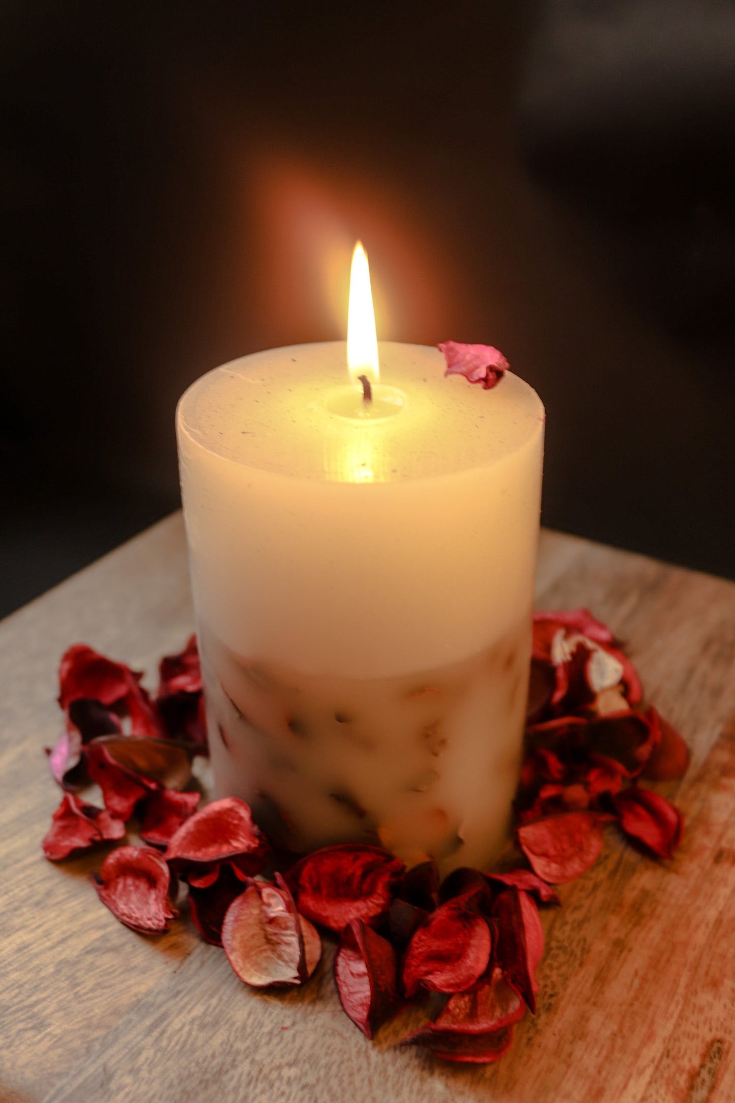 AuraDecor Decorative Unscented Potpourri Pillar Candle 3*4Inch