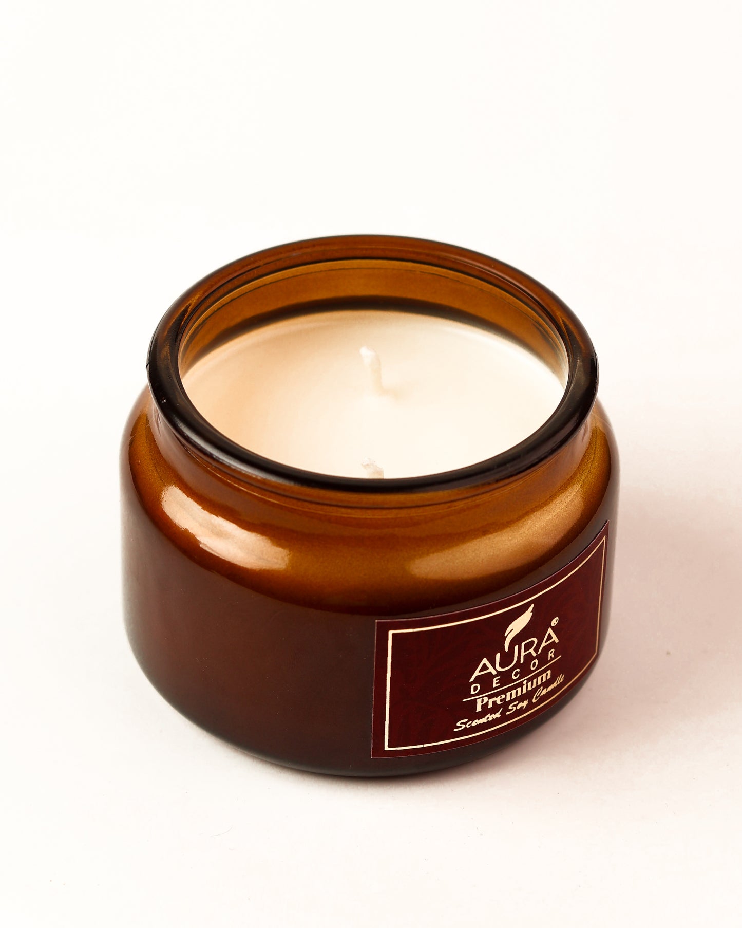 AuraDecor Amber Jar Soy Candle – Twin Wick Premium Gift Candle