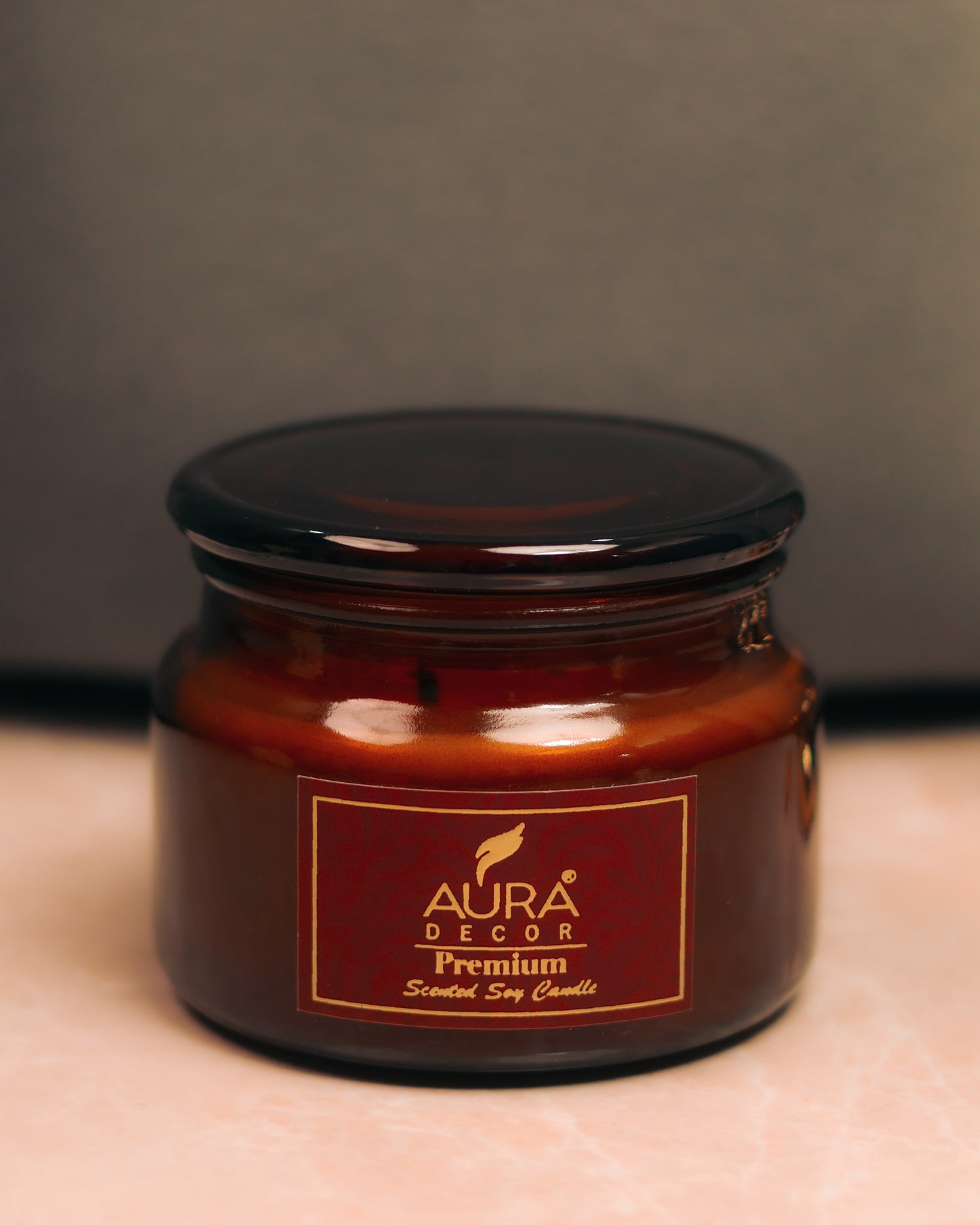 AuraDecor Amber Jar Soy Candle – Twin Wick Premium Gift Candle