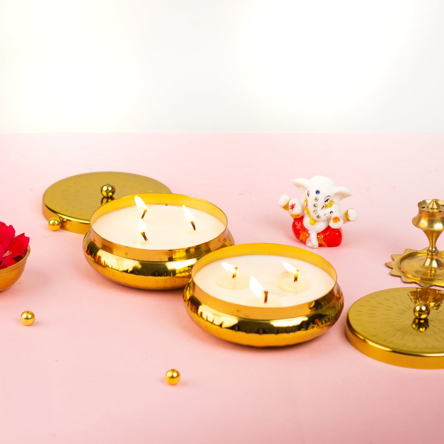 Bulk Buy AuraDecor Set of 2 Fragrance Urli Candles in a Gift Pack ( MOQ 10 Pcs )