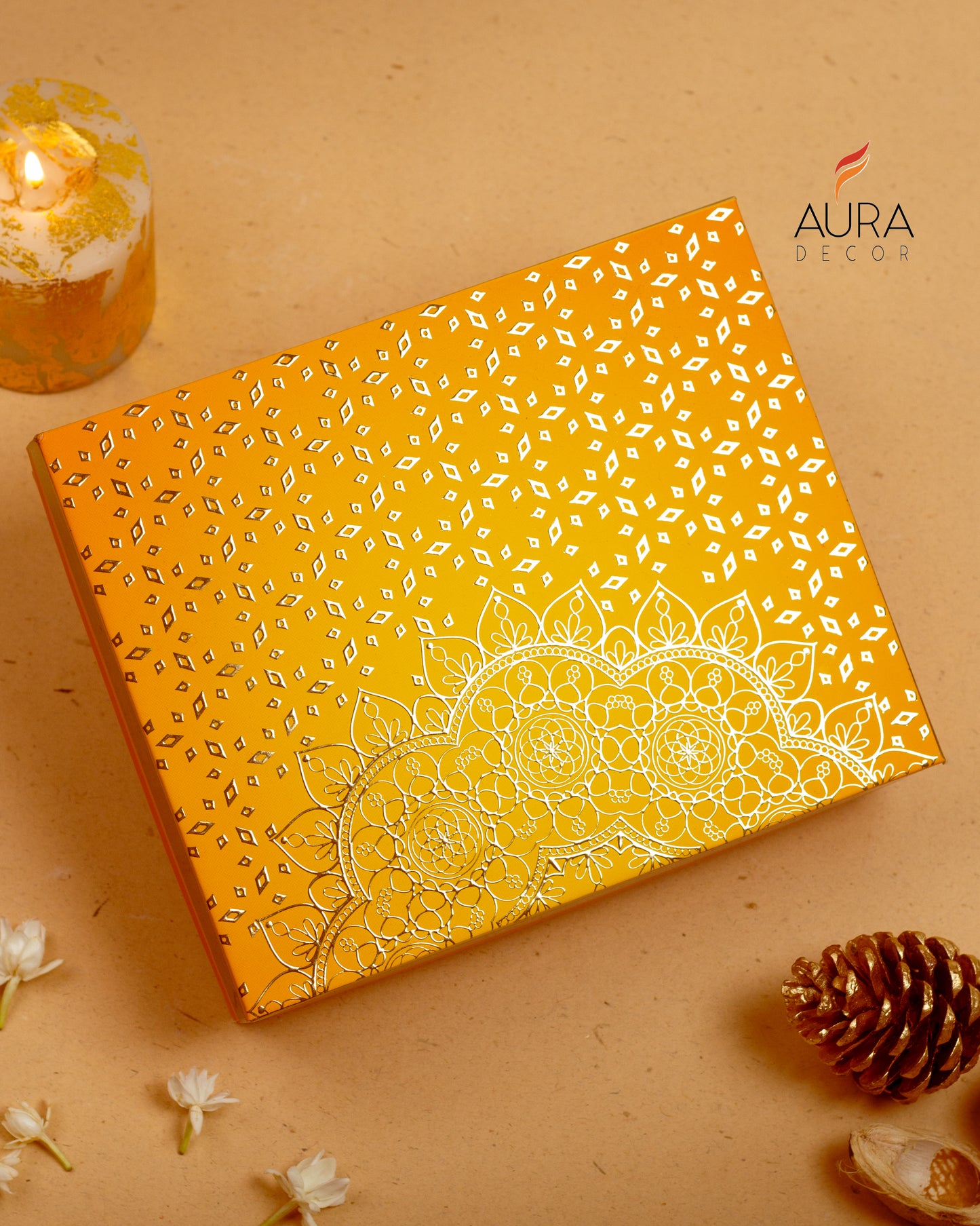 AuraDecor Urli Gift Set with Floating Candles & Potpourri in a Gift Box