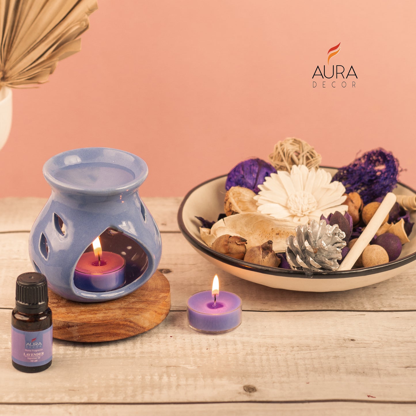 AuraDecor Gift Set New ( GS-16 ) ( Diffuser , Fragrance, Potpourri & 2 Tealights )
