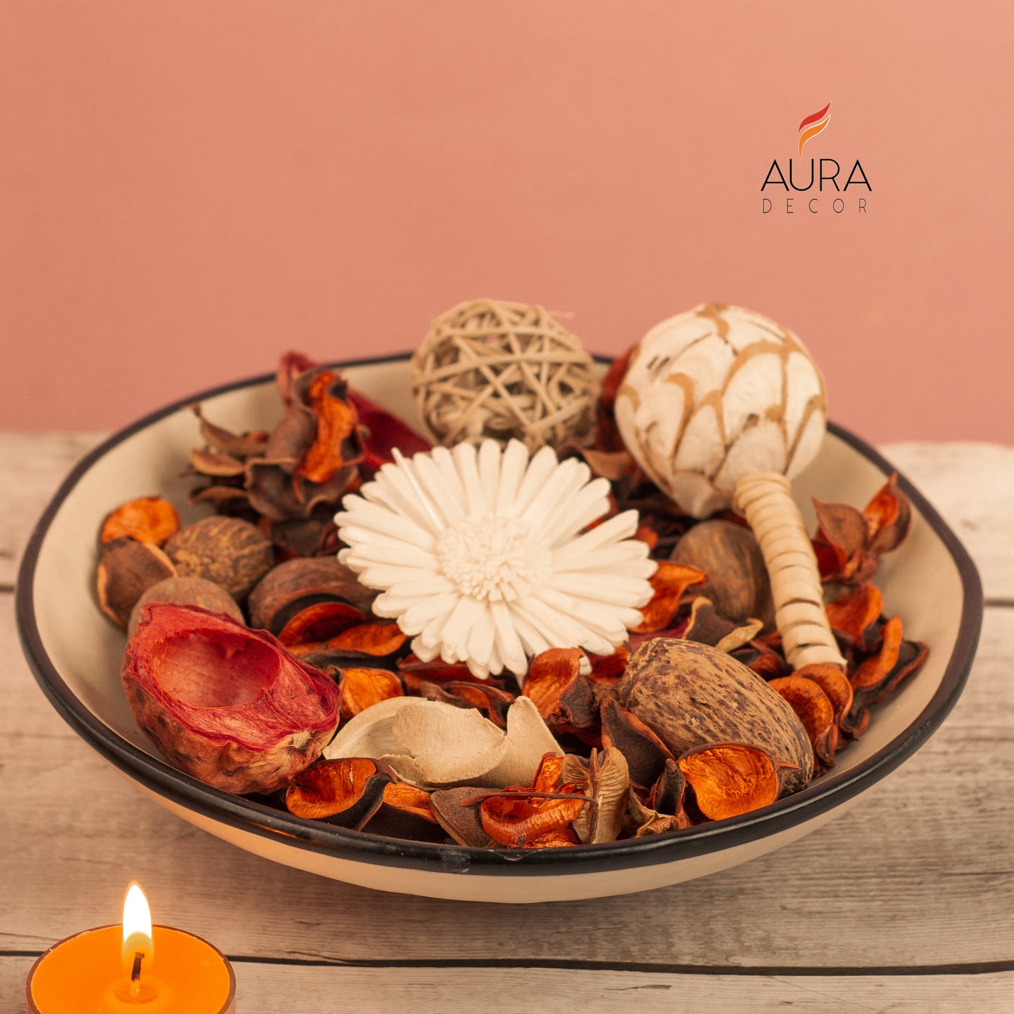 AuraDecor Gift Set New ( GS-16 ) ( Diffuser , Fragrance, Potpourri & 2 Tealights )