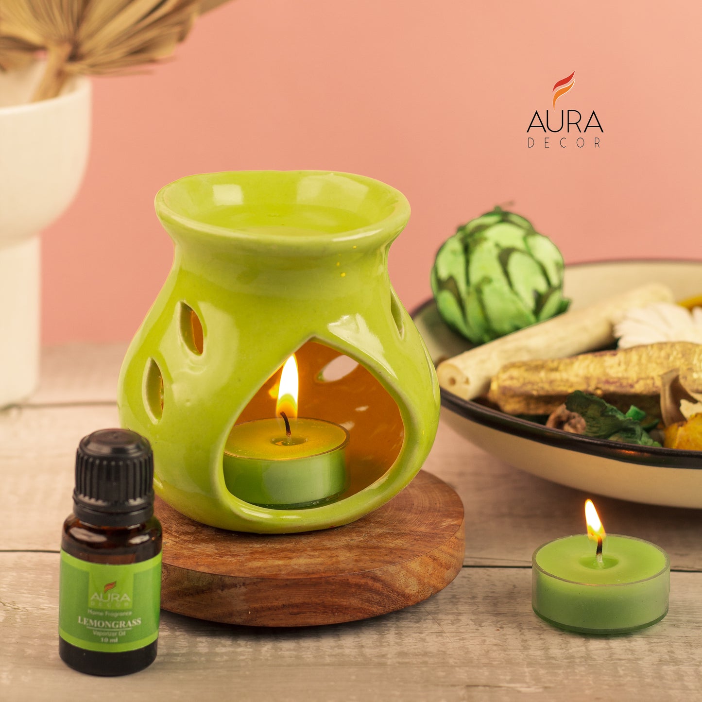 AuraDecor Gift Set New ( GS-16 ) ( Diffuser , Fragrance, Potpourri & 2 Tealights )