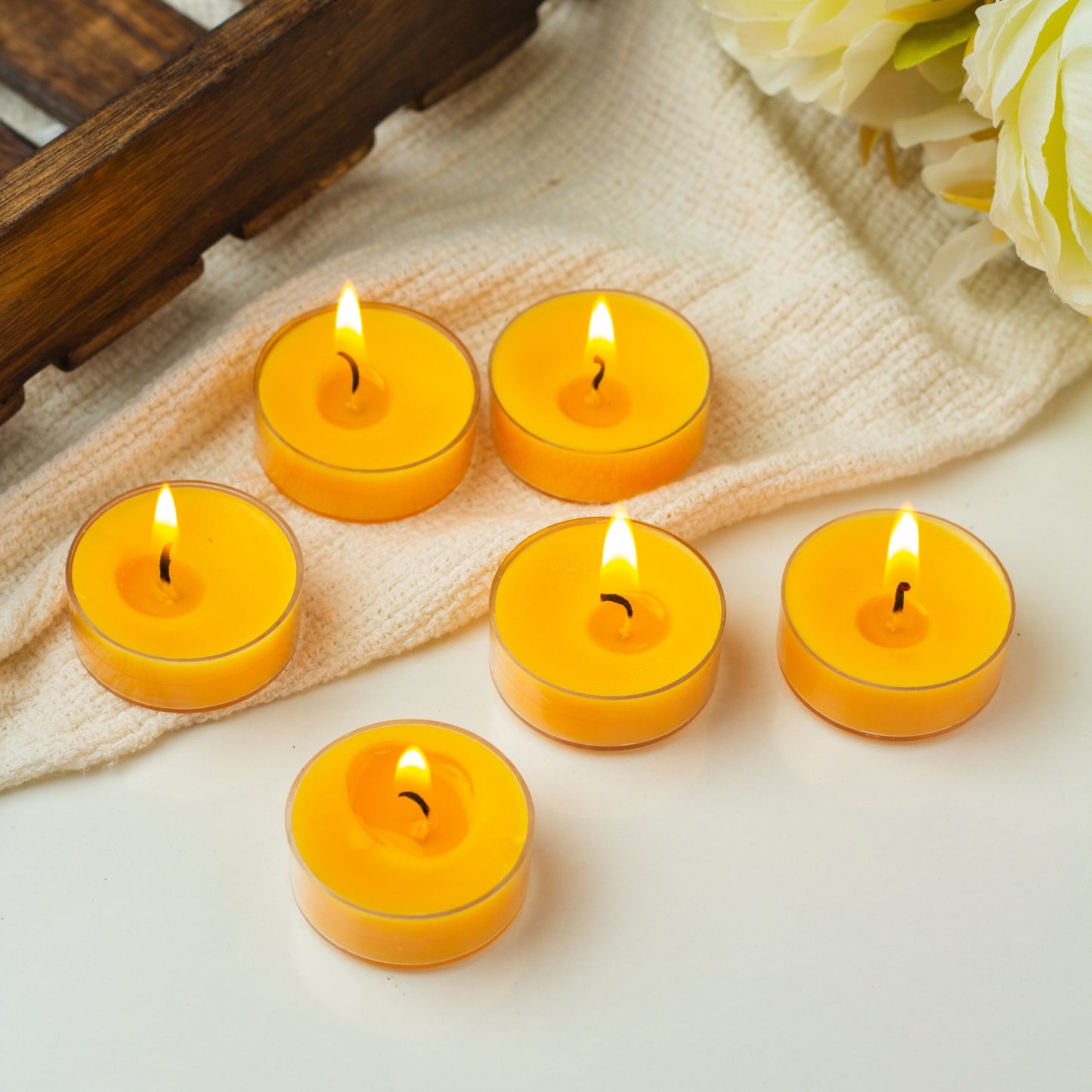 Bulk Buy AuraDecor Pack of 6 Acrylic Tealight Candles ( MOQ 136 Packets )