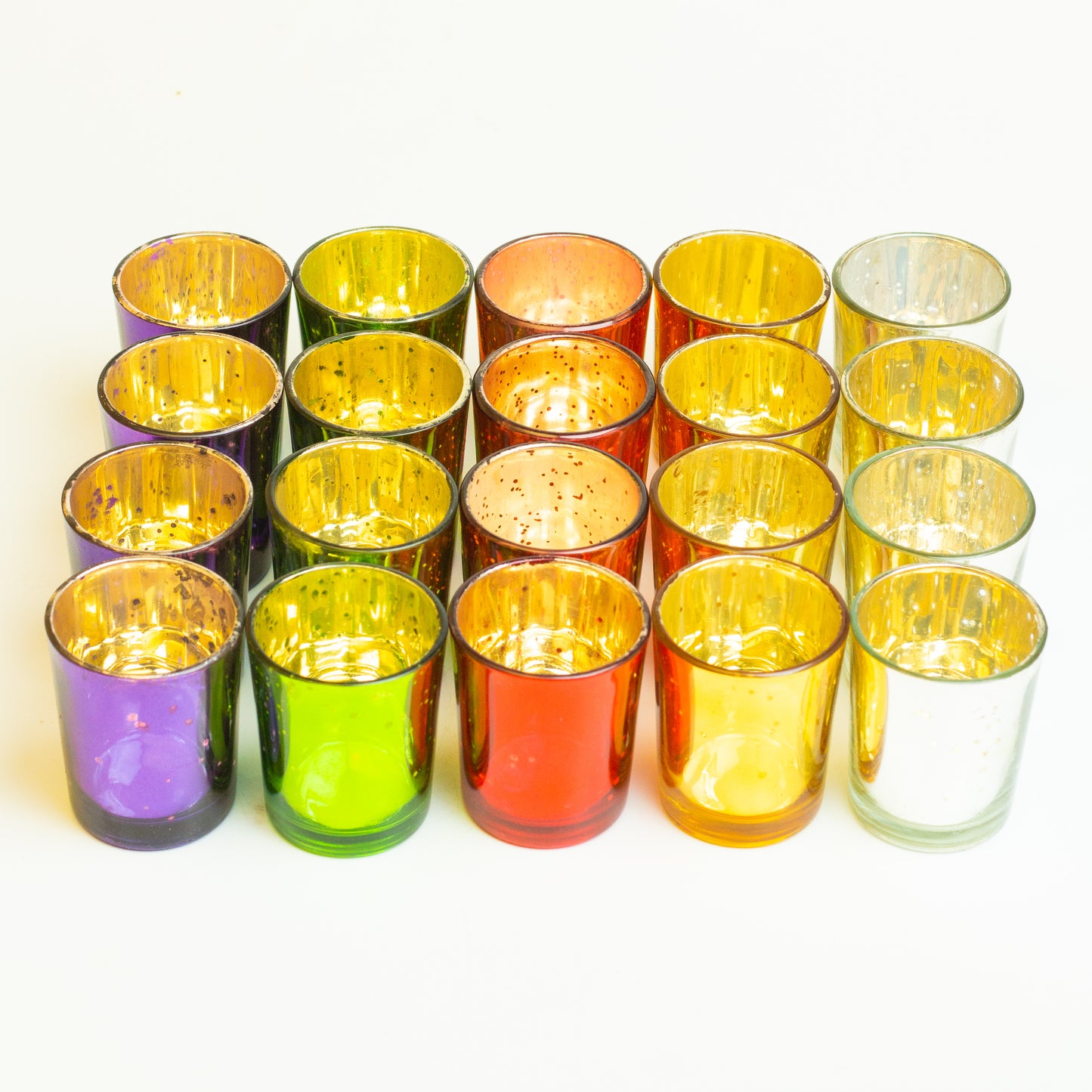 AuraDecor Set of 20 Mercury Votive Glass Tealight Candle Holders