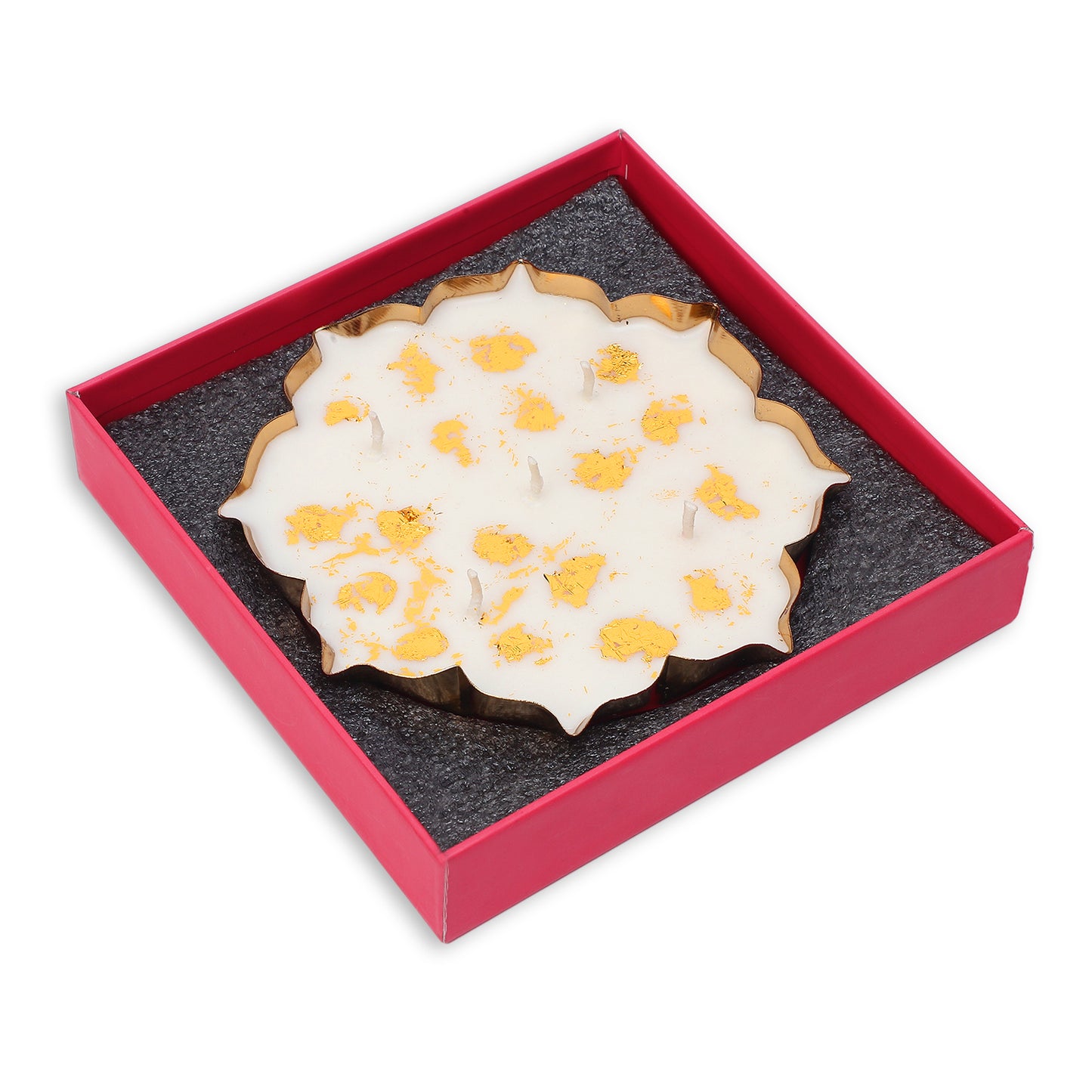 Single Lotus Urli Candle Gift Set (Oudh fragrance) || Festival gift set ||