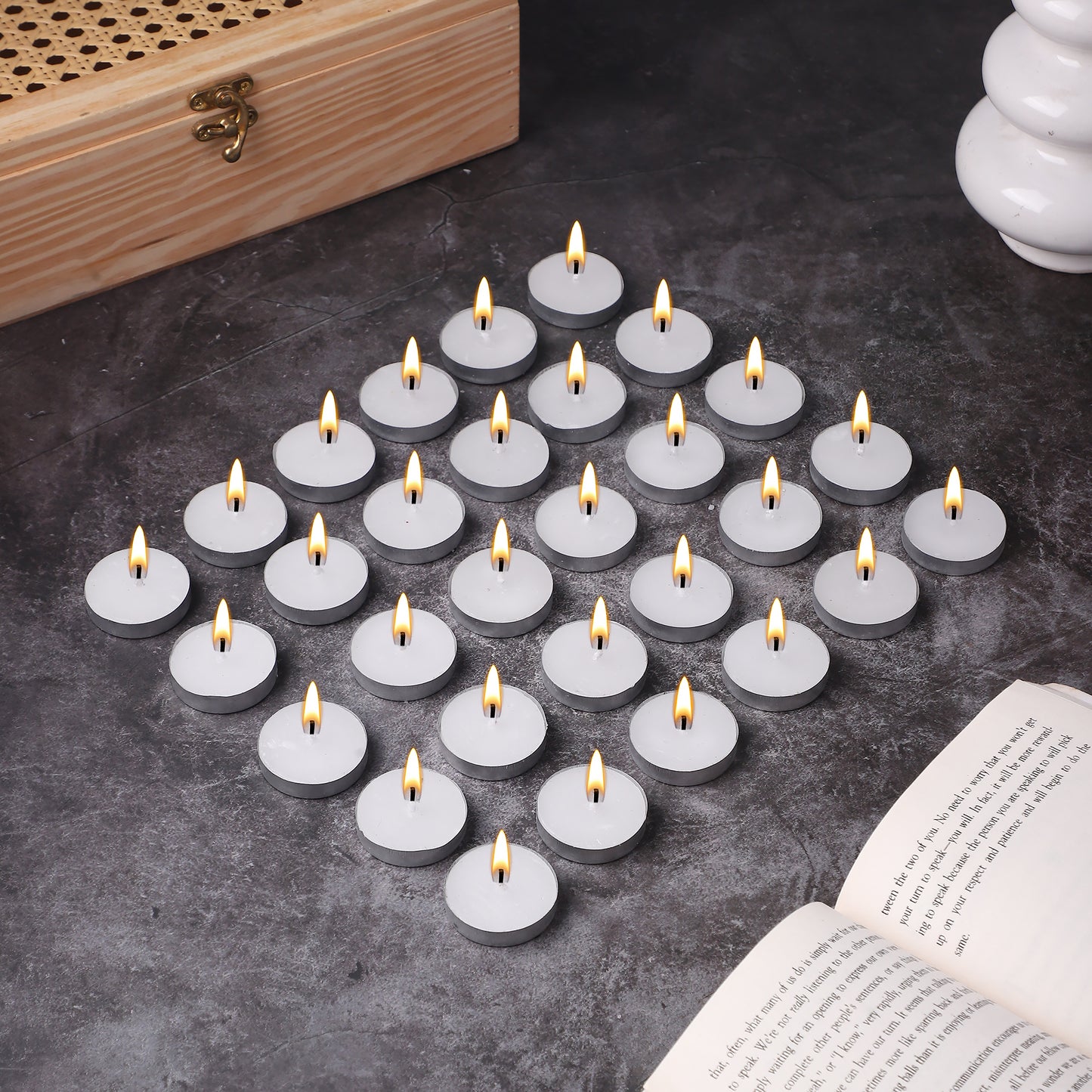 Bulk Buy AuraDecor Pack of 30 Unscented Smokeless Tealight Candles (Master pack of 40 packets)