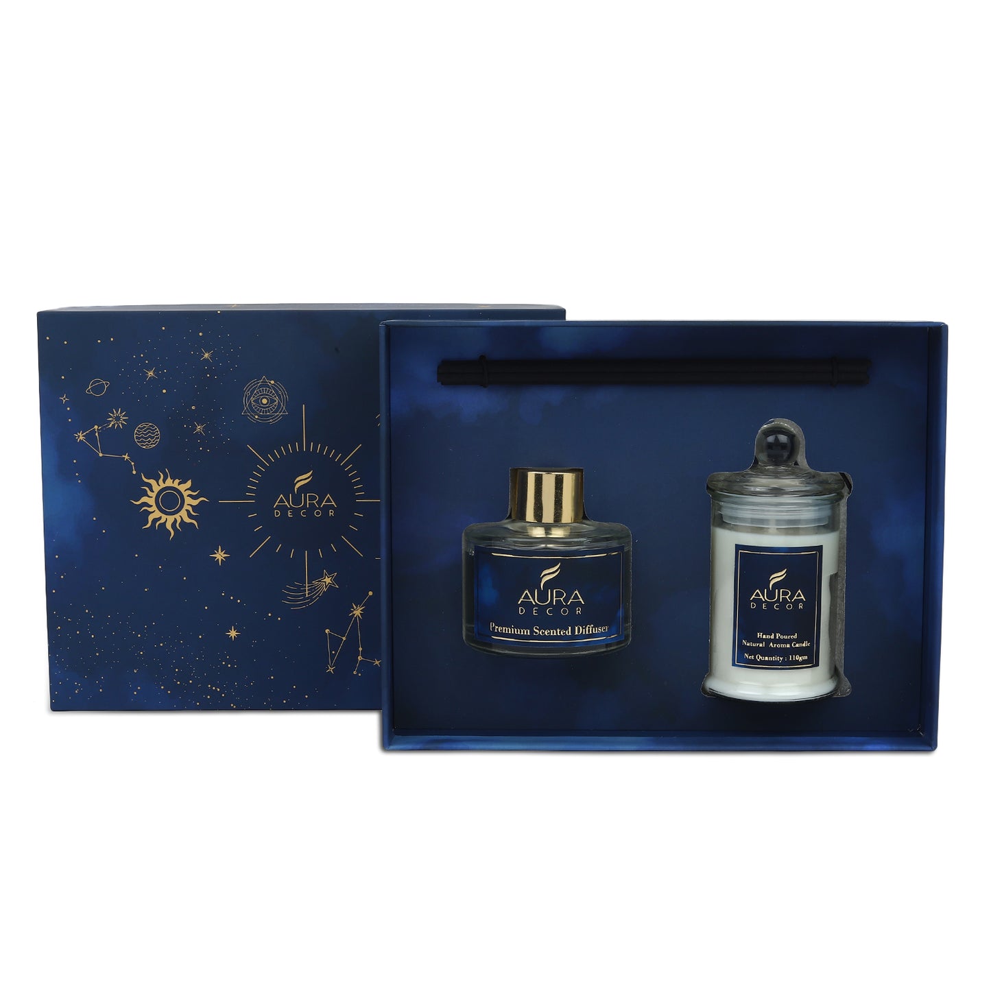 AuraDecor Blue Premium Reed Diffuser Gift Set ||Aroma Diffuser ||
