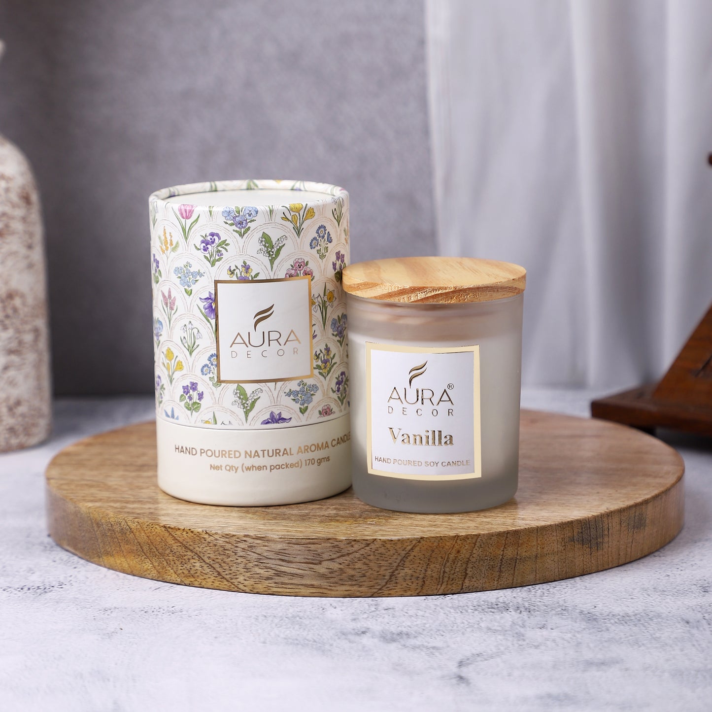 Bulk Buy Frosted Jar Candle with Wooden Lid & Gift Box Packaging ( 50 Pcs )