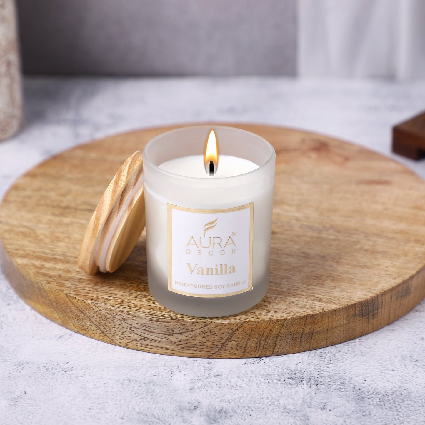 Bulk Buy Frosted Jar Candle with Wooden Lid & Gift Box Packaging ( 50 Pcs )