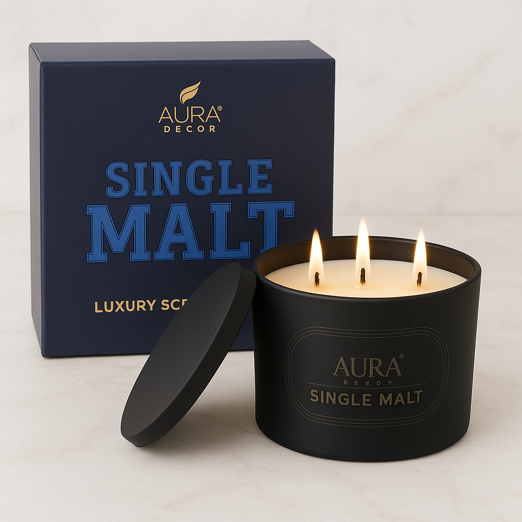 Bulk Buy AuraDecor Velvet Addiction Scented Candle, Master pack of 20pcs (Single Malt)