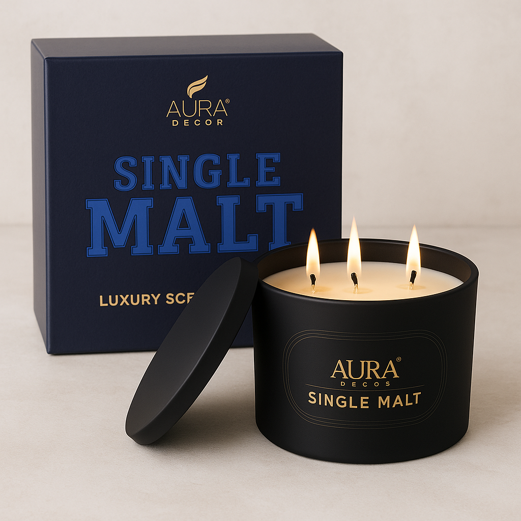 Bulk Buy AuraDecor Velvet Addiction Scented Candle, Master pack of 20pcs (Single Malt)
