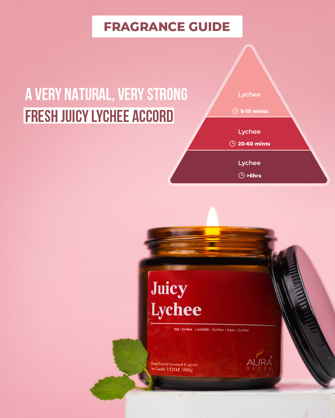 Bulk Buy AuraDecor Amber Jar 100gm , Soya Wax Jar Candle , Premium Fragrances ( 60 Pcs )