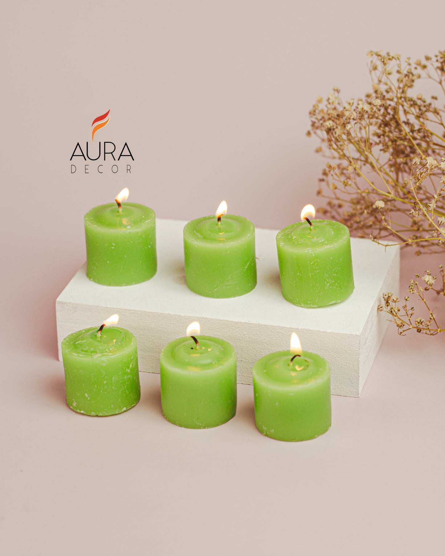 AuraDecor Fragrance Votive Candles Set of 6