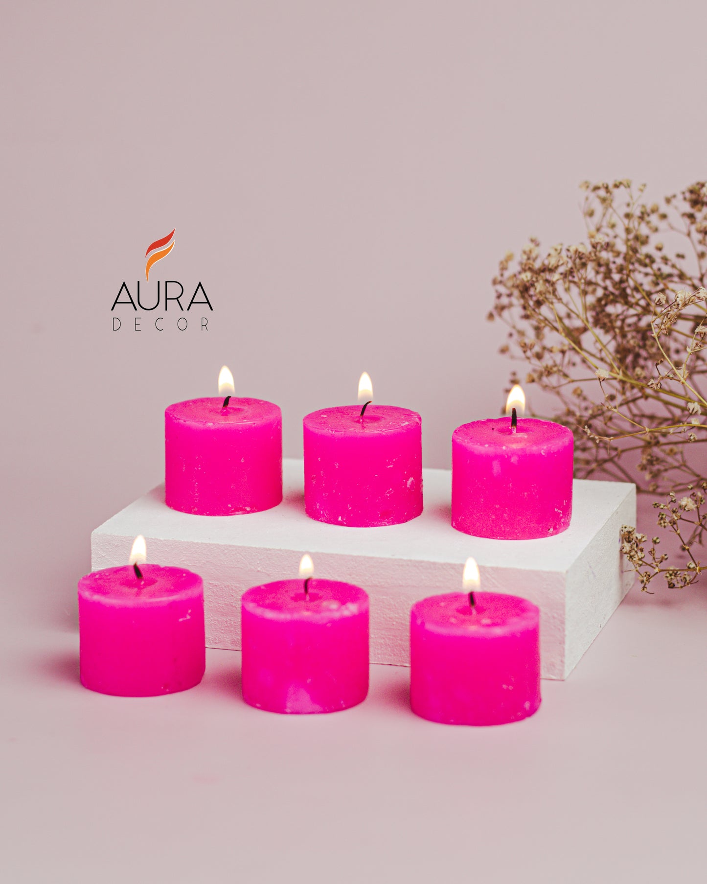 AuraDecor Fragrance Votive Candles Set of 6
