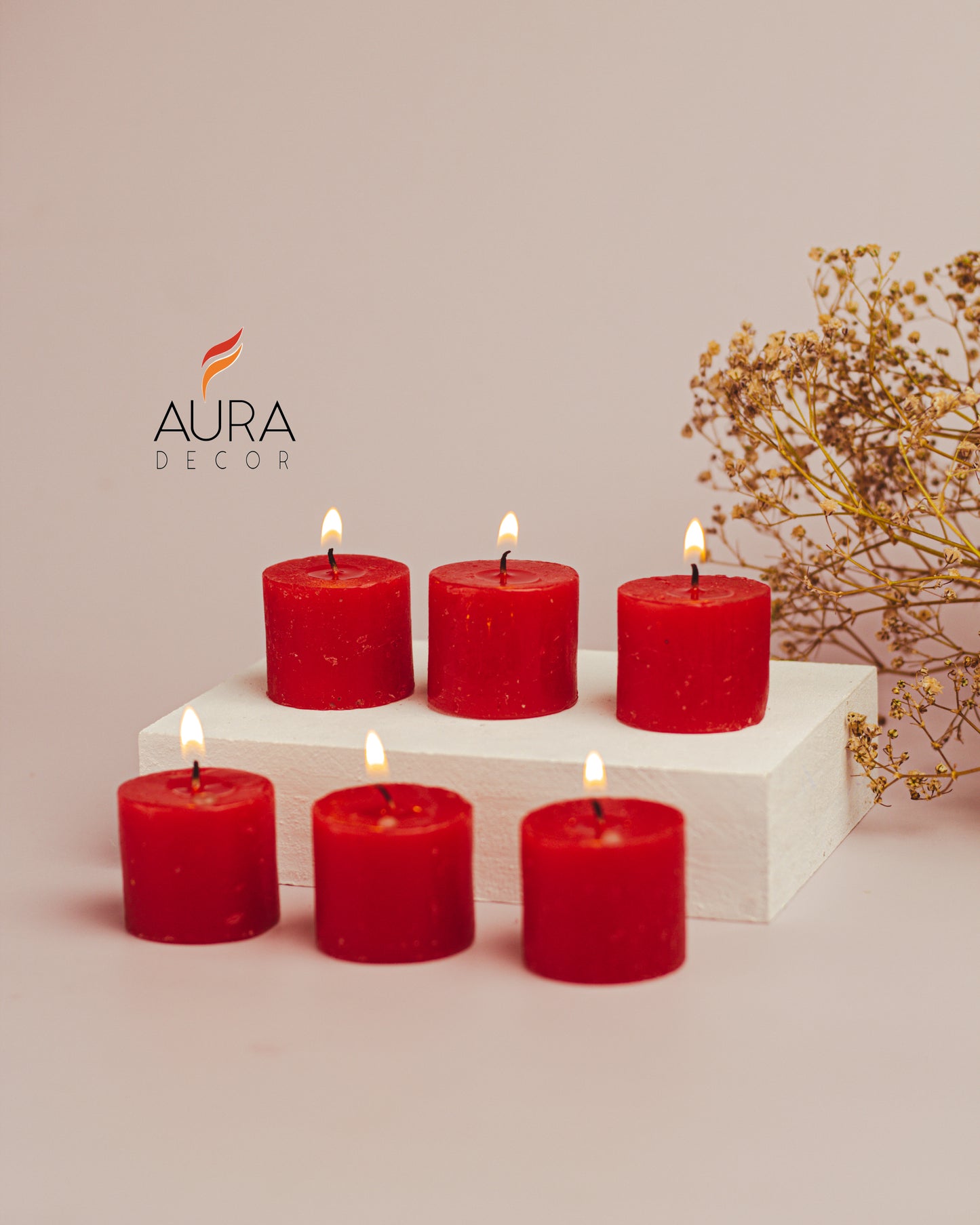 AuraDecor Fragrance Votive Candles Set of 6